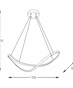 Best Sale Sklep Kaja Lampa wisząca LED o nieregularnym kształcie 19600P-BK ERDA | Kaja