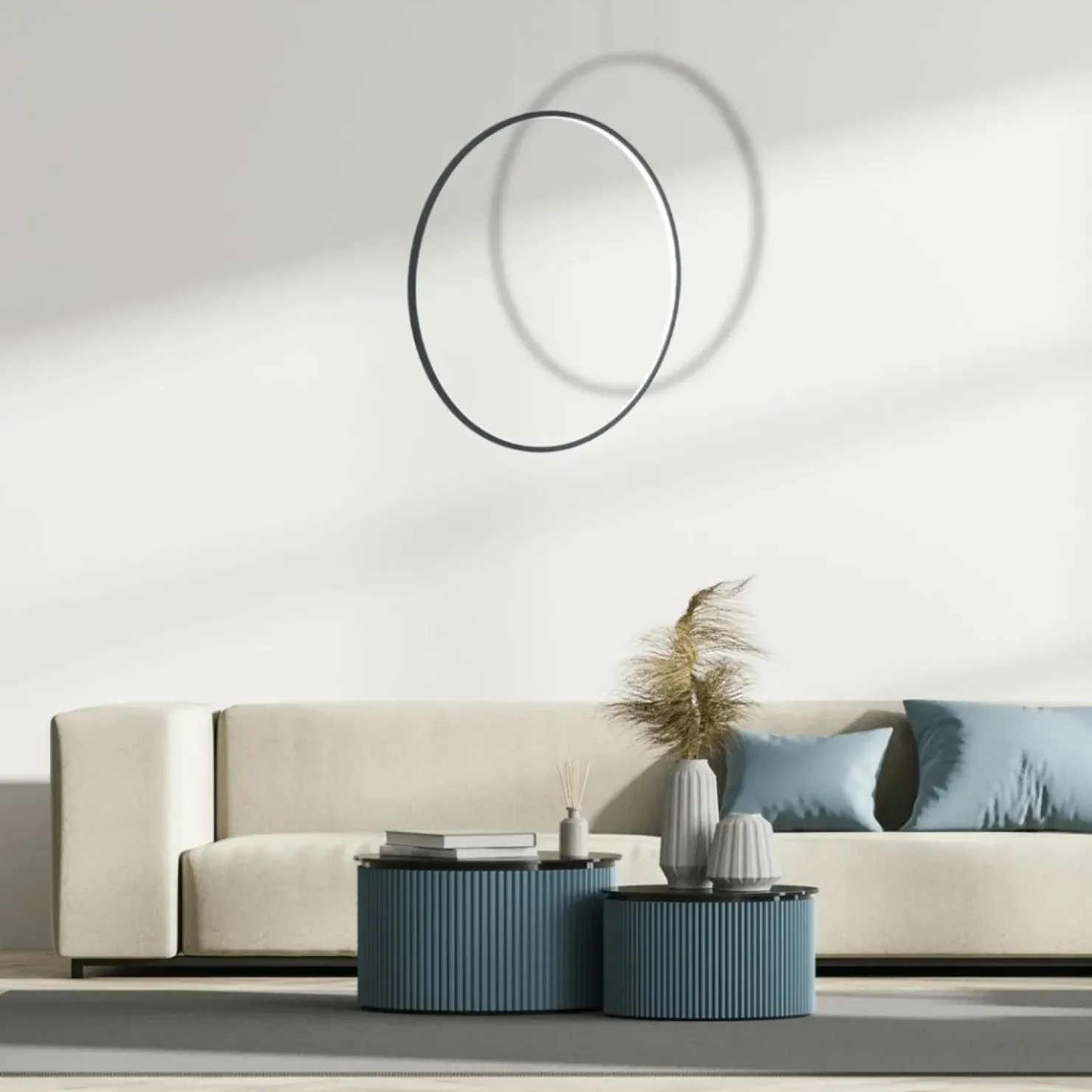 Discount Sklep Kaja Lampa wisząca, ledowy okrąg, ochrona IP44 ML8856 z serii SATURNO | Kaja Oświetle