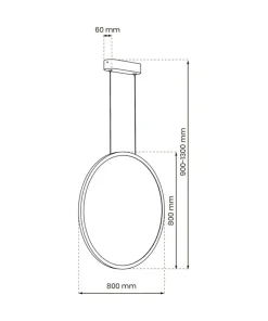 Discount Sklep Kaja Lampa wisząca, ledowy okrąg, ochrona IP44 ML8856 z serii SATURNO | Kaja Oświetle