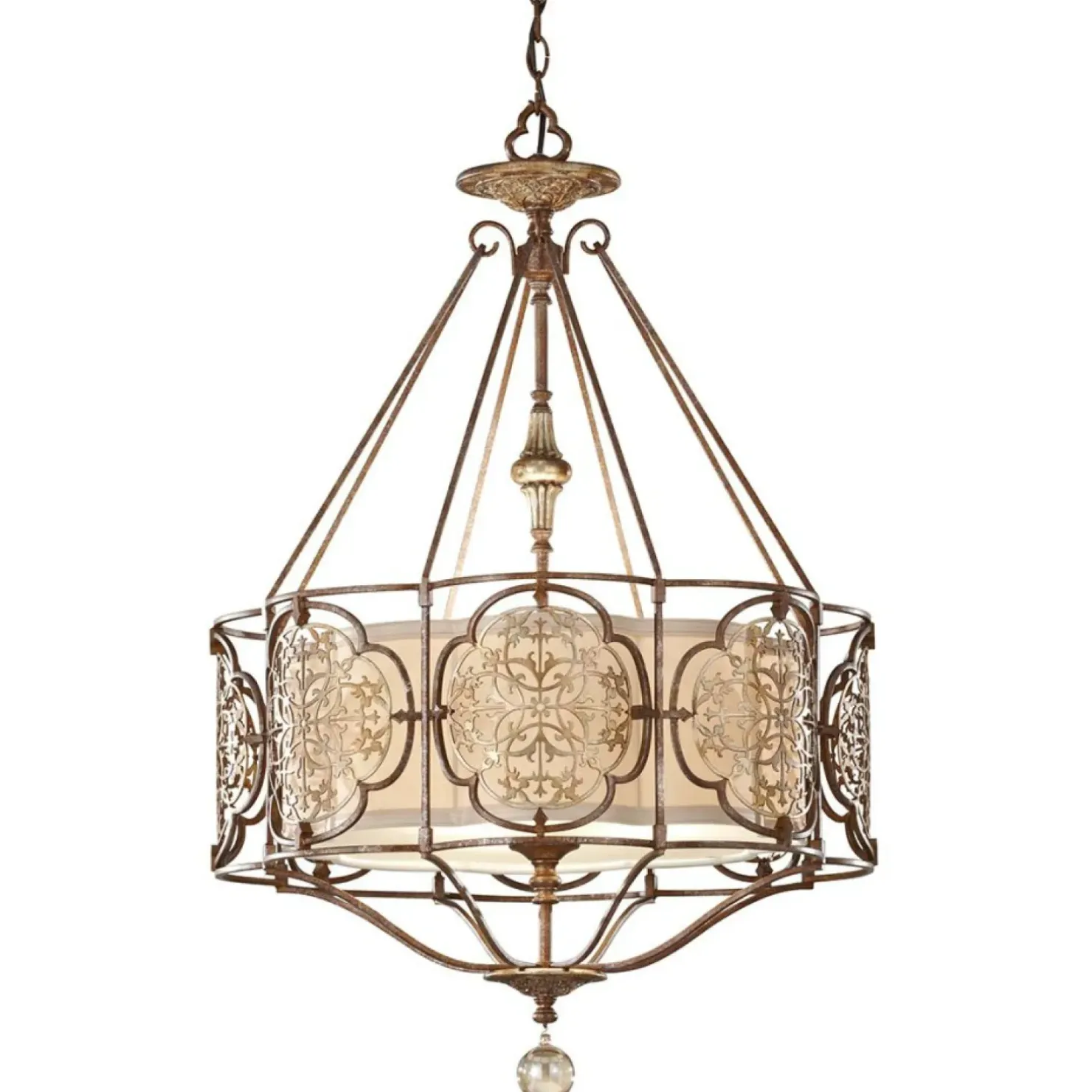 Best Sale Sklep Kaja Lampa wisząca na łańcuszku, retro FE-MARCELLA-P z serii MARCELLA brąz