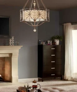 Best Sale Sklep Kaja Lampa wisząca na łańcuszku, retro FE-MARCELLA-P z serii MARCELLA brąz