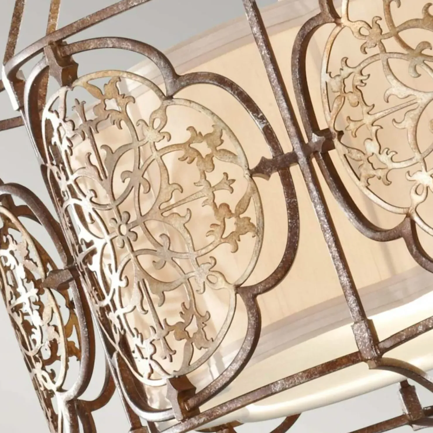 Best Sale Sklep Kaja Lampa wisząca na łańcuszku, retro FE-MARCELLA-P z serii MARCELLA brąz