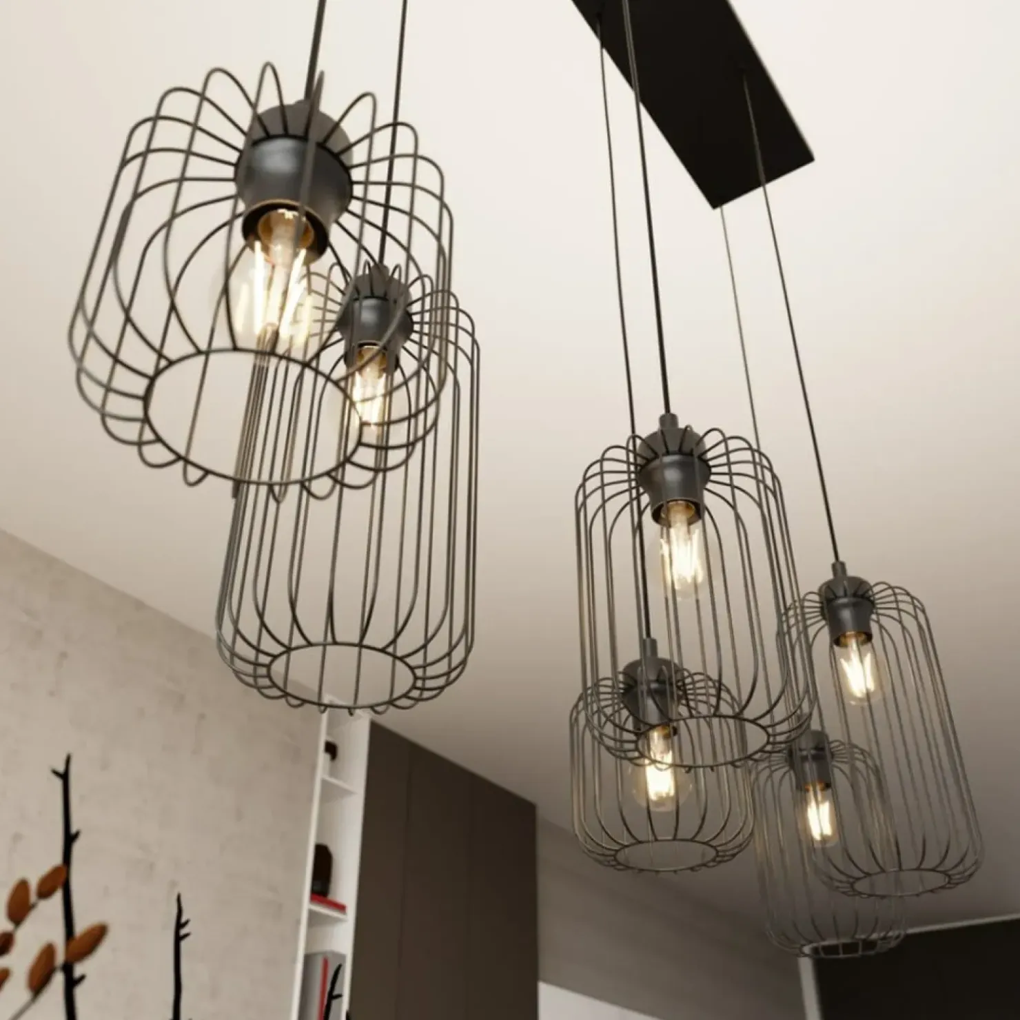 Shop Sklep Kaja Lampa wisząca, na żarówki z dużym gwintem 1365/6 z serii VANDER czarny