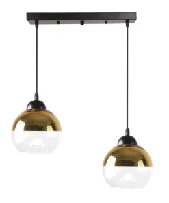 Store Sklep Kaja Lampa wisząca na czarnej listwie, dwa klosze 32-21229 z serii CONTESSA | Kaja Oś