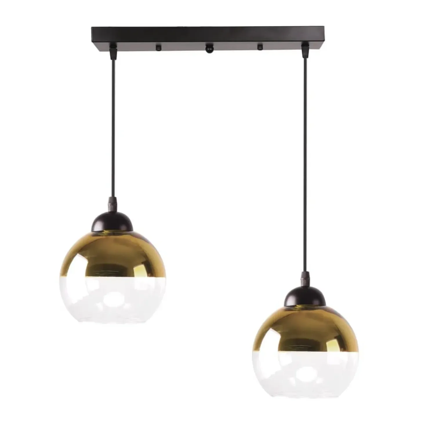 Store Sklep Kaja Lampa wisząca na czarnej listwie, dwa klosze 32-21229 z serii CONTESSA | Kaja Oś