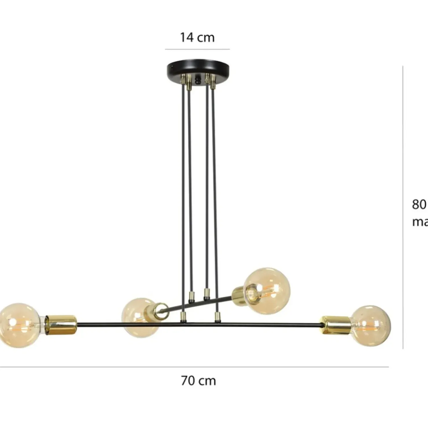 Shop Sklep Kaja Lampa wisząca na cztery żarówki z dużym gwintem 785/4 | Kaja