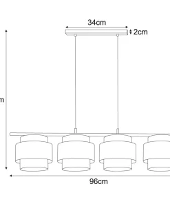 Lampa wisząca na cztery punkty świetlne K-5273 z serii CEZAR*Sklep Kaja Sale