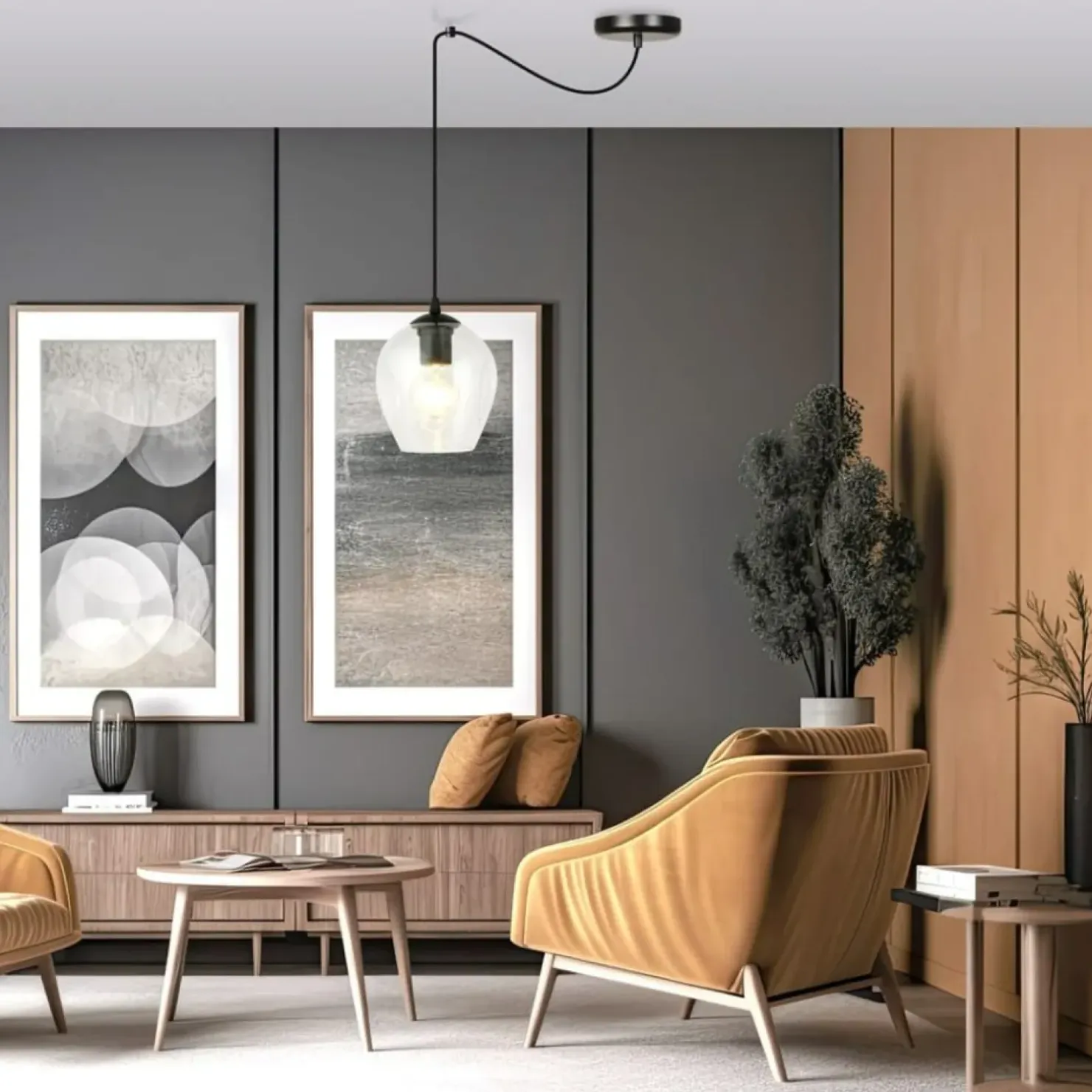 Fashion Sklep Kaja Lampa wisząca na długim przewodzie 756/1 LEVEL | Kaja Oświetlenie