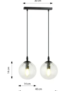 Discount Sklep Kaja Lampa wisząca na dwie żarówki z małym gwintem 711/2 | Kaja Oświetlenie