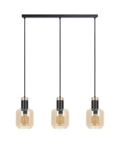 Best Sale Sklep Kaja Lampa wisząca na listwie, bursztynowe klosze K-5268 z serii DOKA