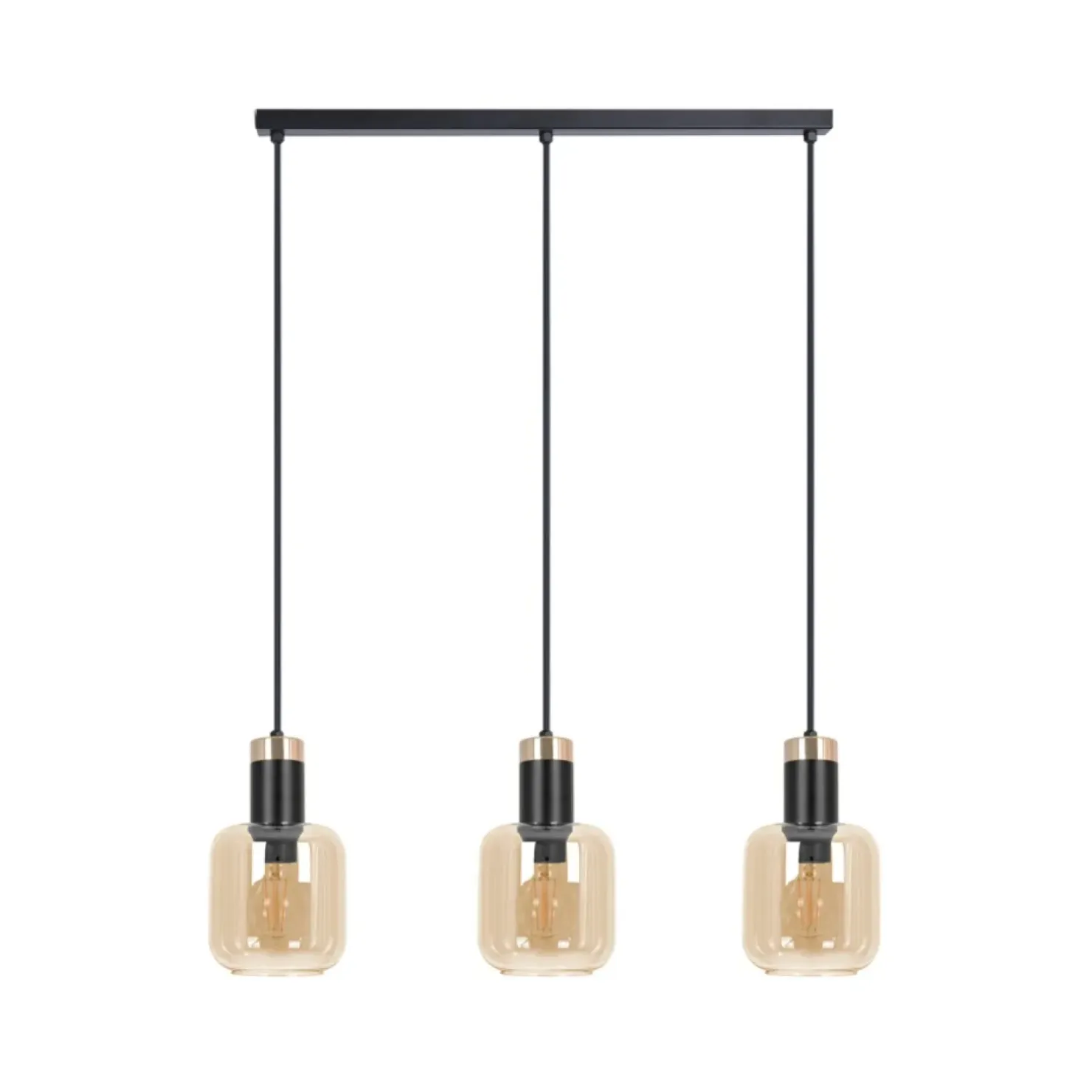 Best Sale Sklep Kaja Lampa wisząca na listwie, bursztynowe klosze K-5268 z serii DOKA
