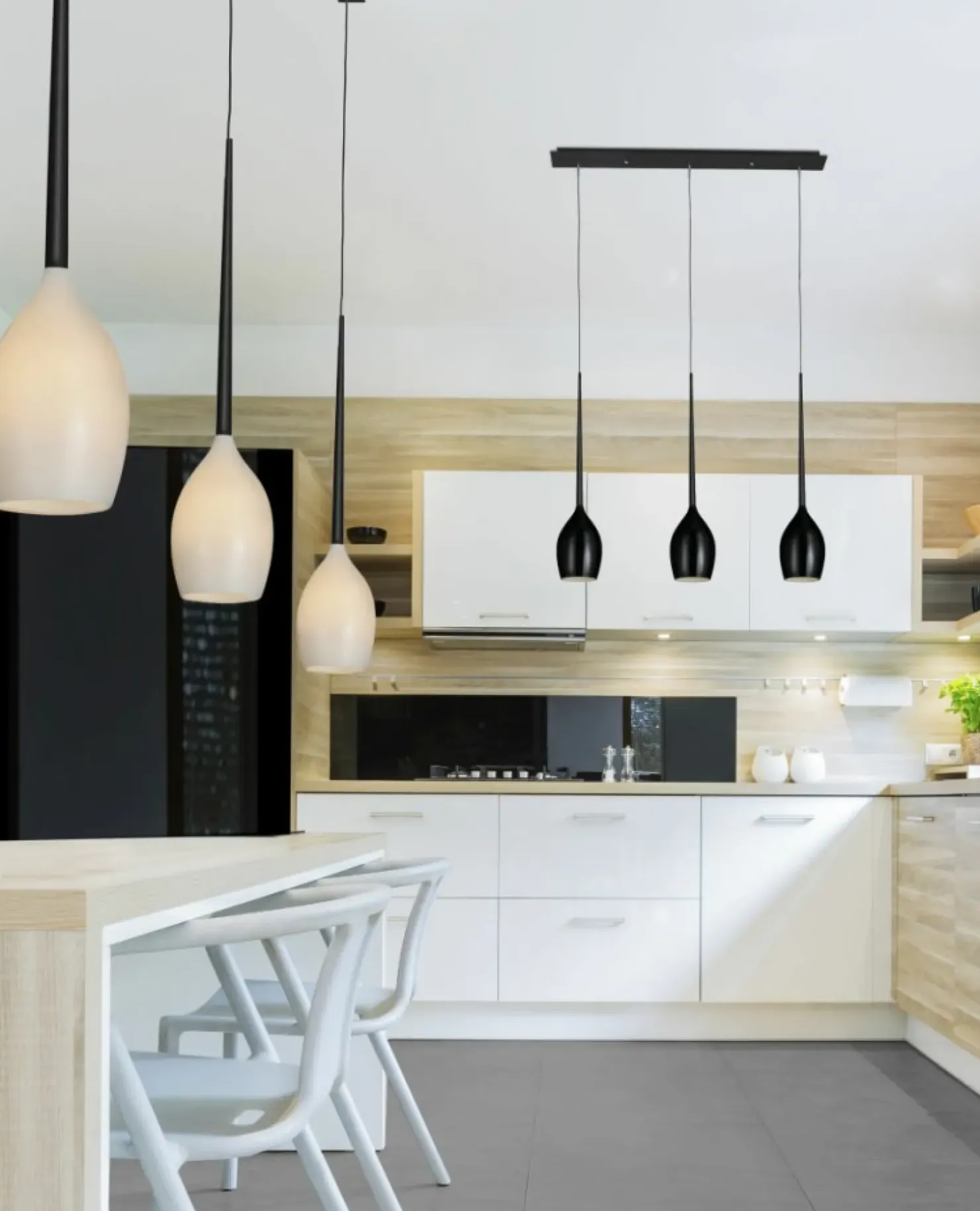 Store Sklep Kaja Lampa wisząca na listwie czarne klosze AZ2321 IZZA SHINY BLACK | Kaja czarny
