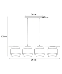 Lampa wisząca na listwie, czarno-szare abażury K-5173 z serii ETELA*Sklep Kaja Best