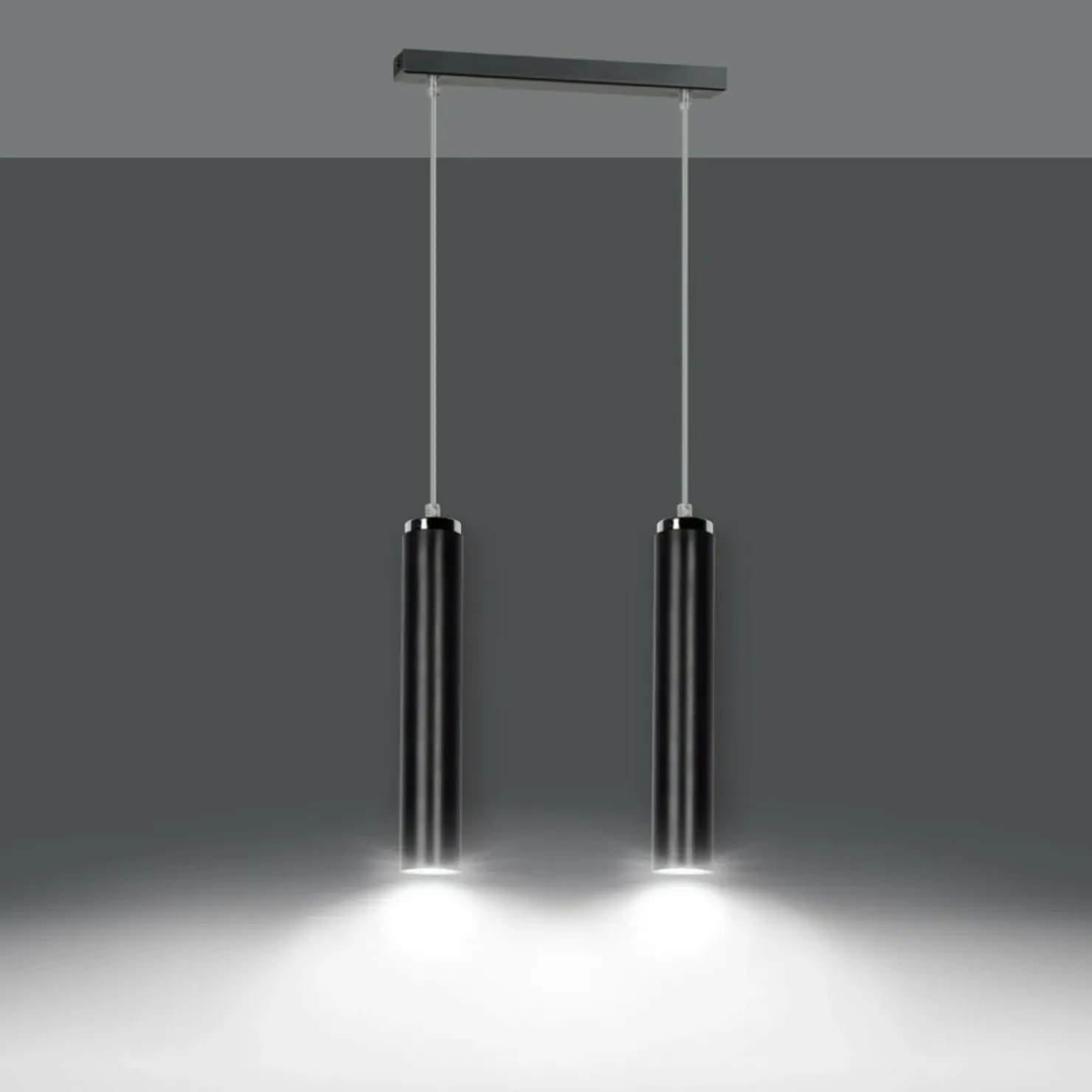 Shop Sklep Kaja Lampa wisząca na listwie w czarnym kolorze 956/2 | Kaja Oświetlenie