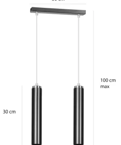 Shop Sklep Kaja Lampa wisząca na listwie w czarnym kolorze 956/2 | Kaja Oświetlenie