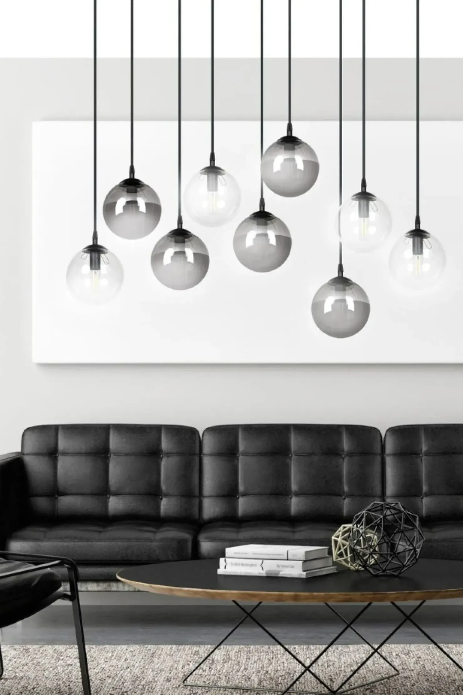 Discount Sklep Kaja Lampa wisząca na listwie z 9 kloszami 714/9M2 | Kaja Oświetlenie