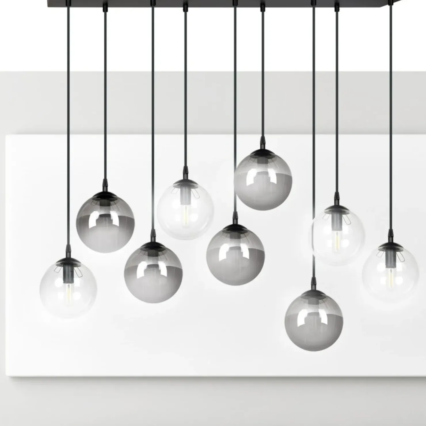 Discount Sklep Kaja Lampa wisząca na listwie z 9 kloszami 714/9M2 | Kaja Oświetlenie