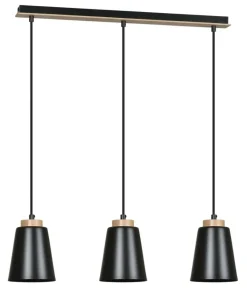 Flash Sale Sklep Kaja Lampa wisząca na listwie z drewnianymi detalami 442/3 | Kaja