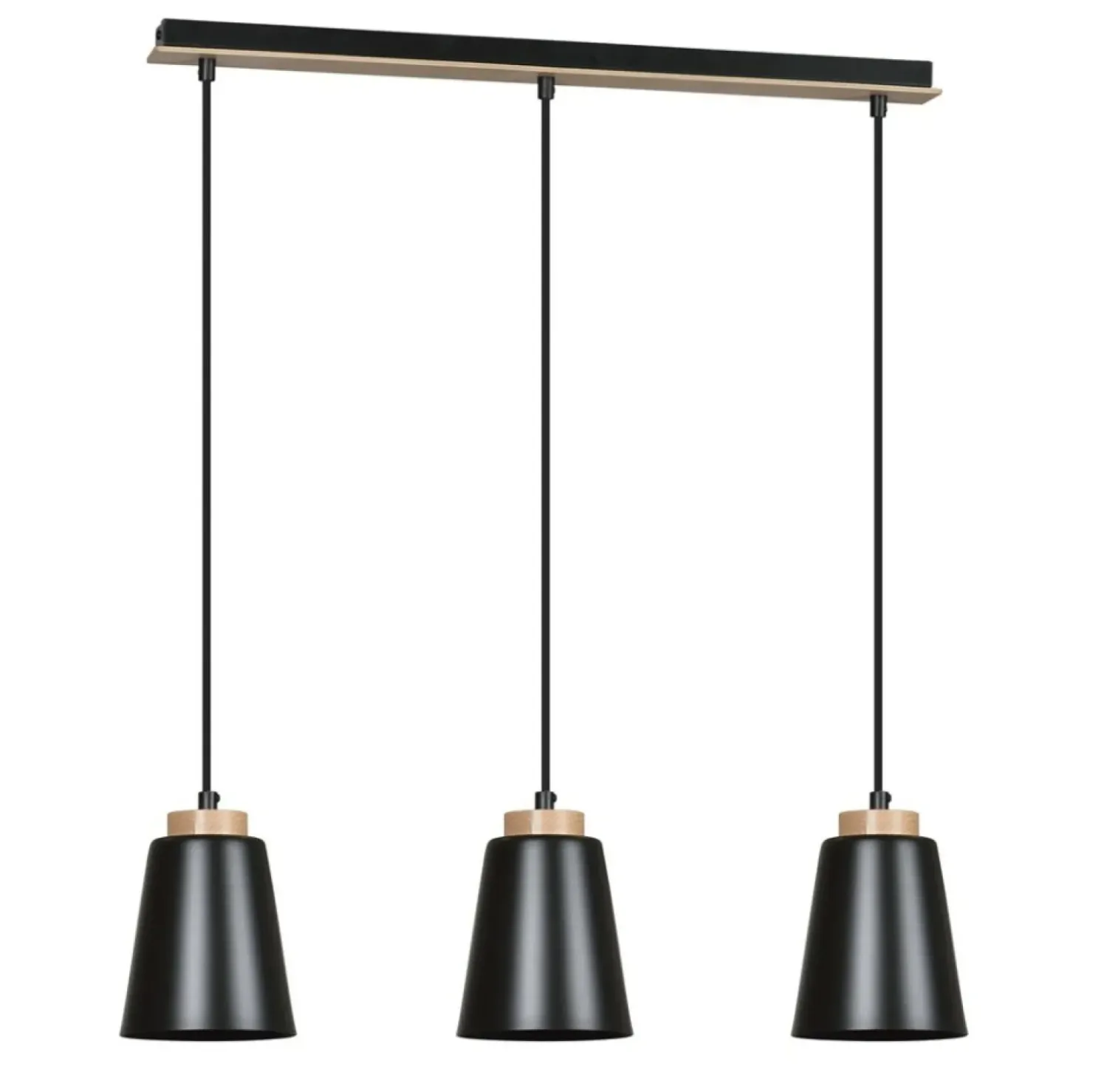 Flash Sale Sklep Kaja Lampa wisząca na listwie z drewnianymi detalami 442/3 | Kaja