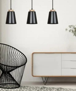 Flash Sale Sklep Kaja Lampa wisząca na listwie z drewnianymi detalami 442/3 | Kaja