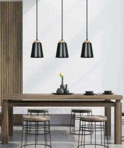 Flash Sale Sklep Kaja Lampa wisząca na listwie z drewnianymi detalami 442/3 | Kaja