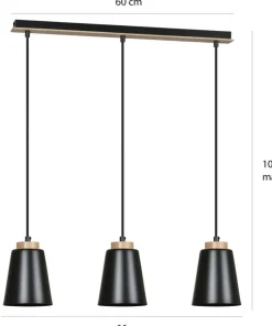 Flash Sale Sklep Kaja Lampa wisząca na listwie z drewnianymi detalami 442/3 | Kaja