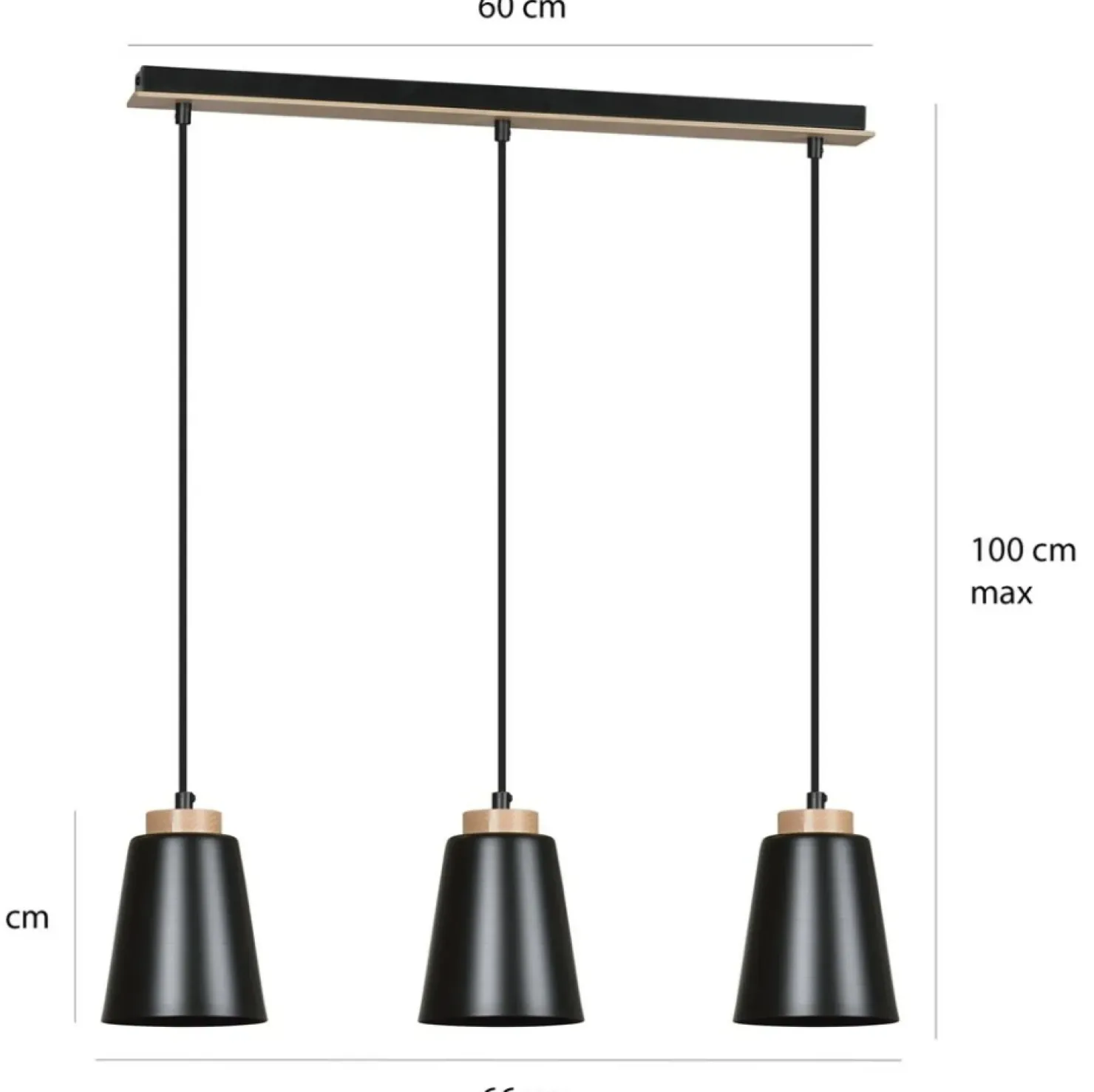 Flash Sale Sklep Kaja Lampa wisząca na listwie z drewnianymi detalami 442/3 | Kaja
