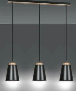 Flash Sale Sklep Kaja Lampa wisząca na listwie z drewnianymi detalami 442/3 | Kaja