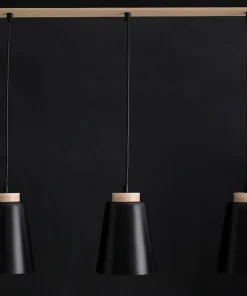 Flash Sale Sklep Kaja Lampa wisząca na listwie z drewnianymi detalami 442/3 | Kaja