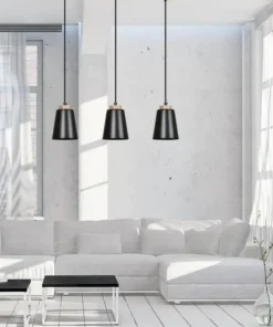 Flash Sale Sklep Kaja Lampa wisząca na listwie z drewnianymi detalami 442/3 | Kaja