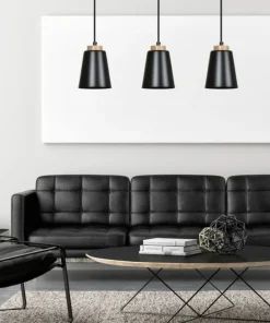 Flash Sale Sklep Kaja Lampa wisząca na listwie z drewnianymi detalami 442/3 | Kaja