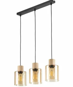 Cheap Sklep Kaja Lampa wisząca na listwie z dodatkami drewna TK 4568 z serii ORSON