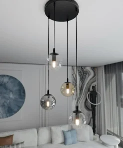 Discount Sklep Kaja Lampa wisząca na okrągłej podsufitce 714/4PREM | Kaja Oświetlenie