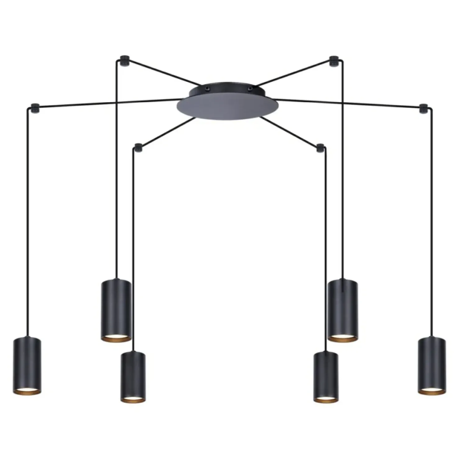 Best Sale Sklep Kaja Lampa wisząca na sześć żarówek - pająk - K-4898 PUERTO | Kaja czarny