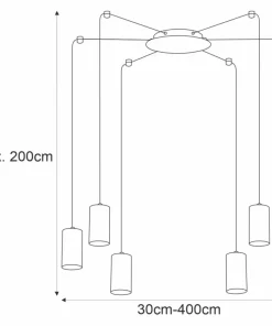 Best Sale Sklep Kaja Lampa wisząca na sześć żarówek - pająk - K-4898 PUERTO | Kaja czarny