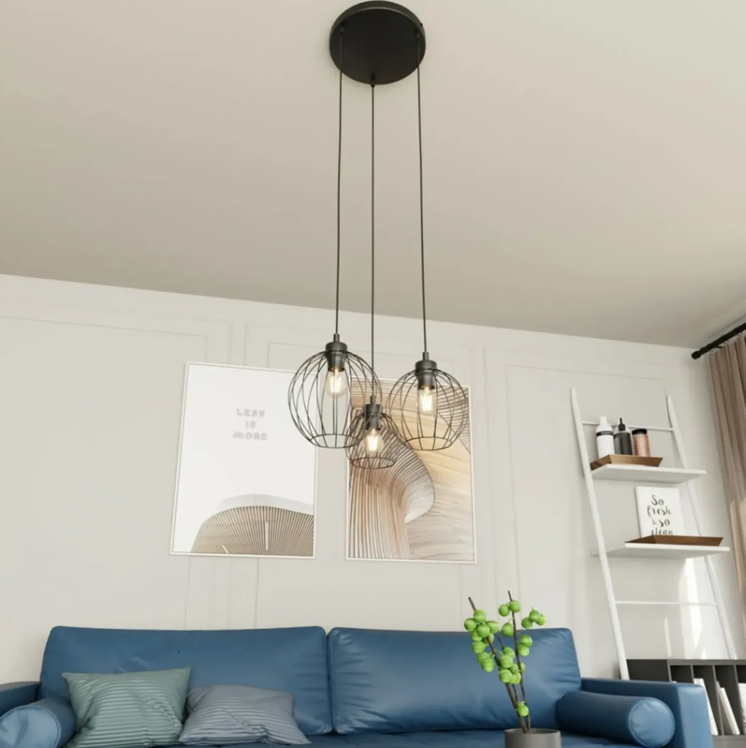 Shop Sklep Kaja Lampa wisząca nad stół, okrągła podstawa 1369/3PREM z serii NANDO czarny