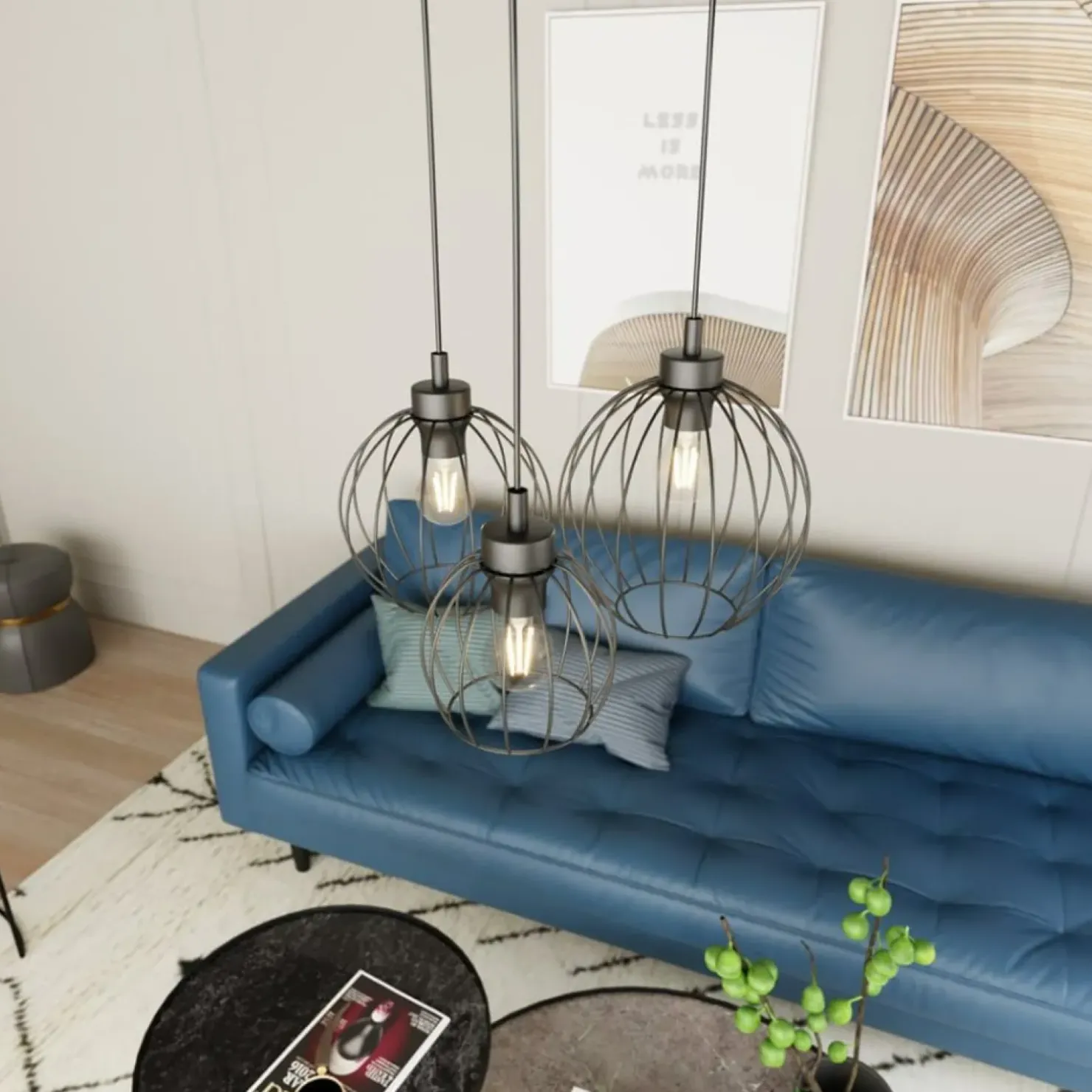 Shop Sklep Kaja Lampa wisząca nad stół, okrągła podstawa 1369/3PREM z serii NANDO czarny