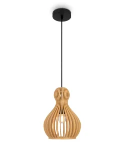 Store Sklep Kaja Lampa wisząca, naturalna, drewniana MOD192PL-01W z serii ROOTS czarny
