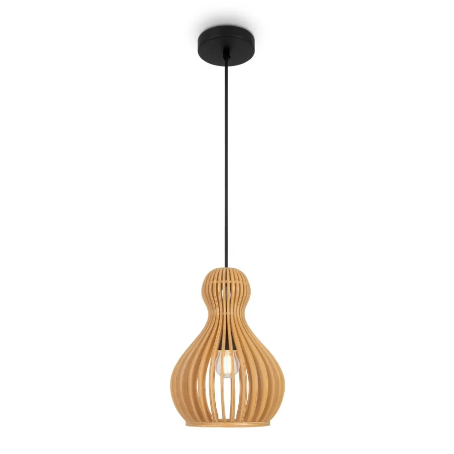 Store Sklep Kaja Lampa wisząca, naturalna, drewniana MOD192PL-01W z serii ROOTS czarny