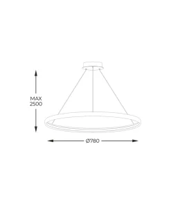 Best Sklep Kaja Lampa wisząca obręcz do salonu LA0716/1 - WH CIRCLE | Kaja