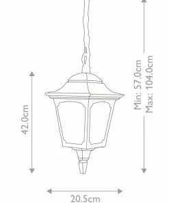Lampa wisząca ogrodowa, w czarnym kolorze CP9-BLACK z serii CHAPEL*Sklep Kaja Outlet