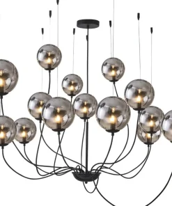 Outlet Sklep Kaja Lampa wisząca pająk na antresolę, ciemne klosze AZ2908 CONFLUX | Kaja chrom