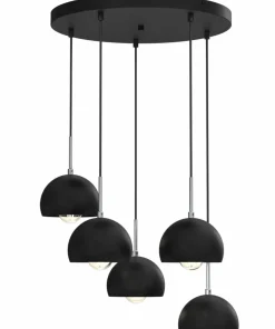 Store Sklep Kaja Lampa wisząca, pięć kulistych, ch kloszy LX 3743 z serii COOL czarny