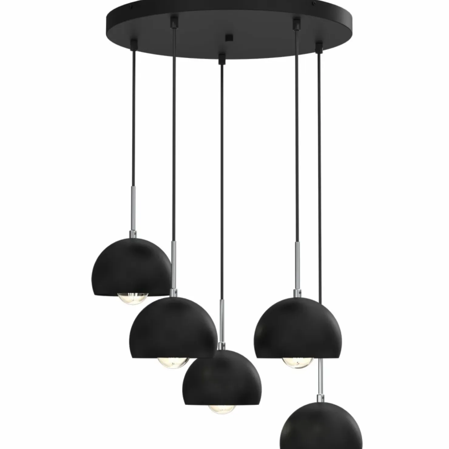 Store Sklep Kaja Lampa wisząca, pięć kulistych, ch kloszy LX 3743 z serii COOL czarny