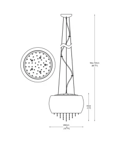 Best Sklep Kaja Lampa wisząca P0076-05K-F4GR z serii VISTA| Kaja Oświetlenie
