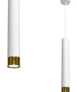 Shop Sklep Kaja Lampa wisząca, pojedyncza, biało-złota MLP6235 z serii DANI | Kaja Oświetlenie