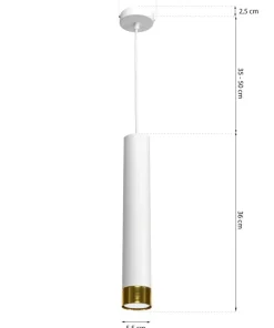 Shop Sklep Kaja Lampa wisząca, pojedyncza, biało-złota MLP6235 z serii DANI | Kaja Oświetlenie