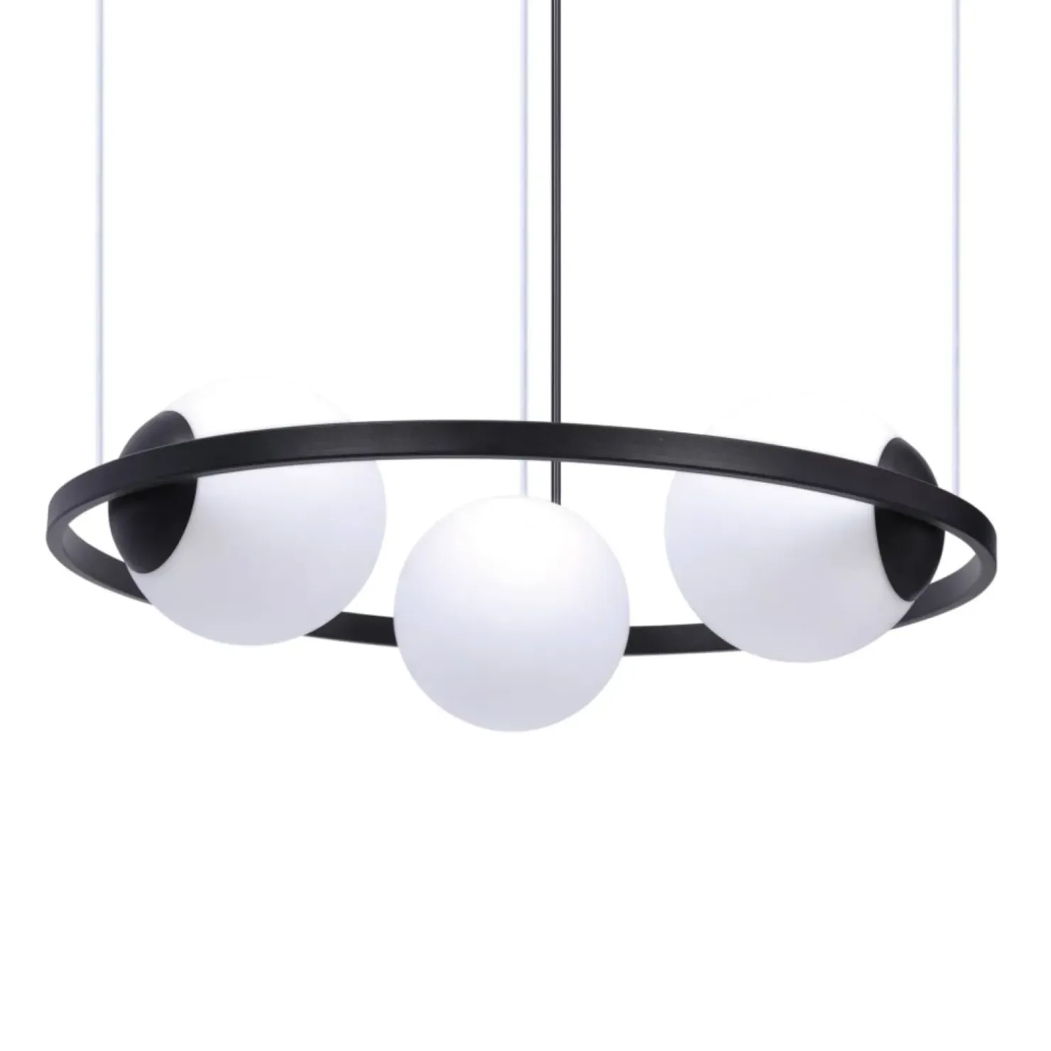 Cheap Sklep Kaja Lampa wisząca poziomy okrąg z białymi kloszami 5004 z serii ORBIT
