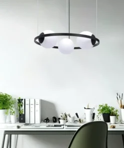 Cheap Sklep Kaja Lampa wisząca poziomy okrąg z białymi kloszami 5004 z serii ORBIT