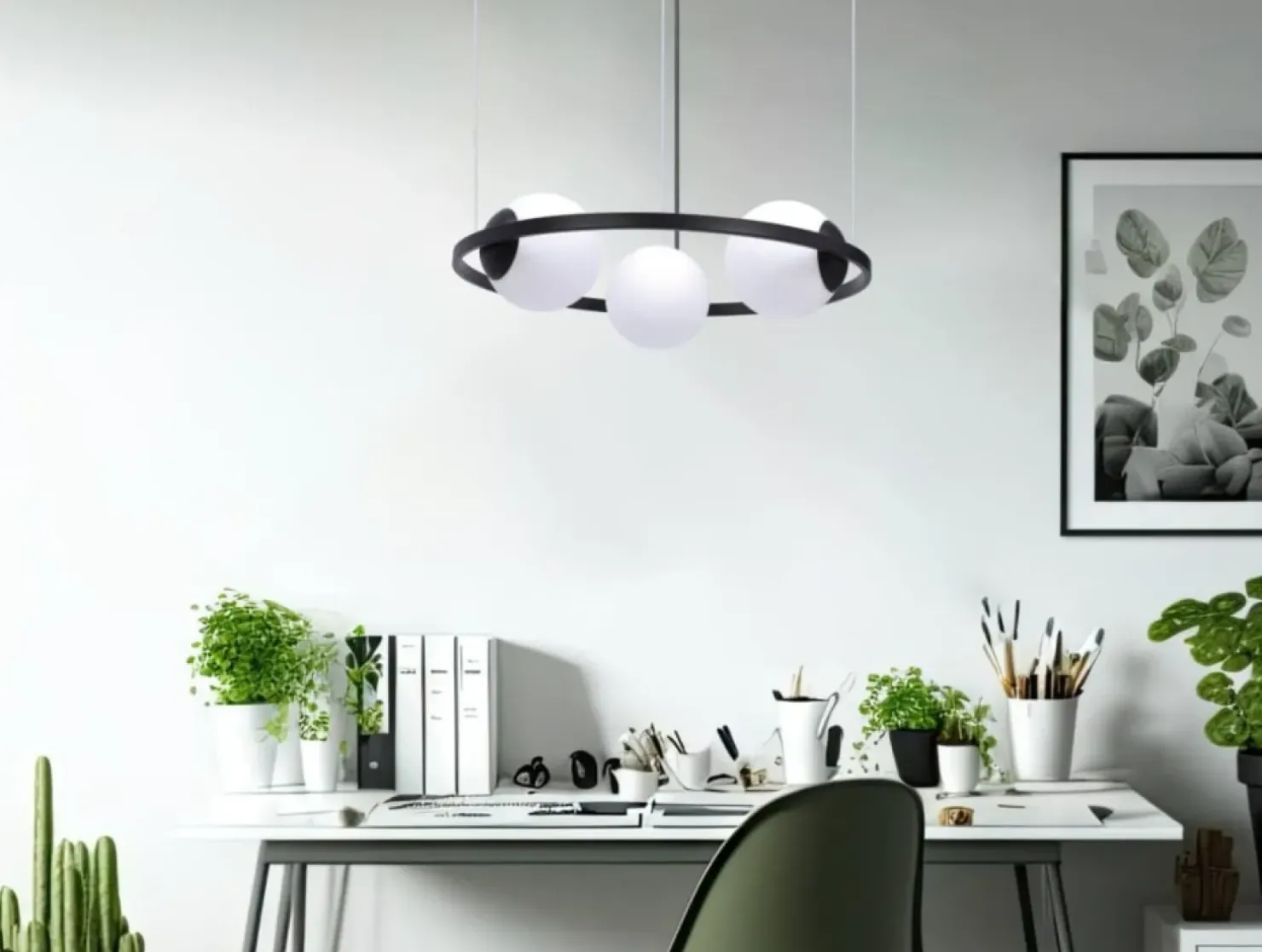Cheap Sklep Kaja Lampa wisząca poziomy okrąg z białymi kloszami 5004 z serii ORBIT